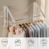 Dr.DJ Clothes Drying Rack with Rod, Wall-Mounted Retractable & Foldable