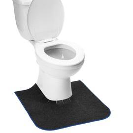 Upgrade Round Commode Potty Training Mats for Boys, Toilet Training Mats, Potty Training Toilet Rugs, Toilet Rugs u Shaped Washable,Toilet mats for Bathroom(4 Pack, Dark Grey)