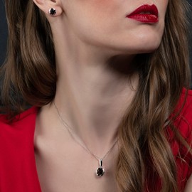 namana 925 Sterling Silver Necklace for Women with a Smoky Quartz Gemstone, 925 Silver Smoky Quartz Necklace for Women, Solid Silver Chain and Pendant with Gems, Natural Gemstone Necklace for Women