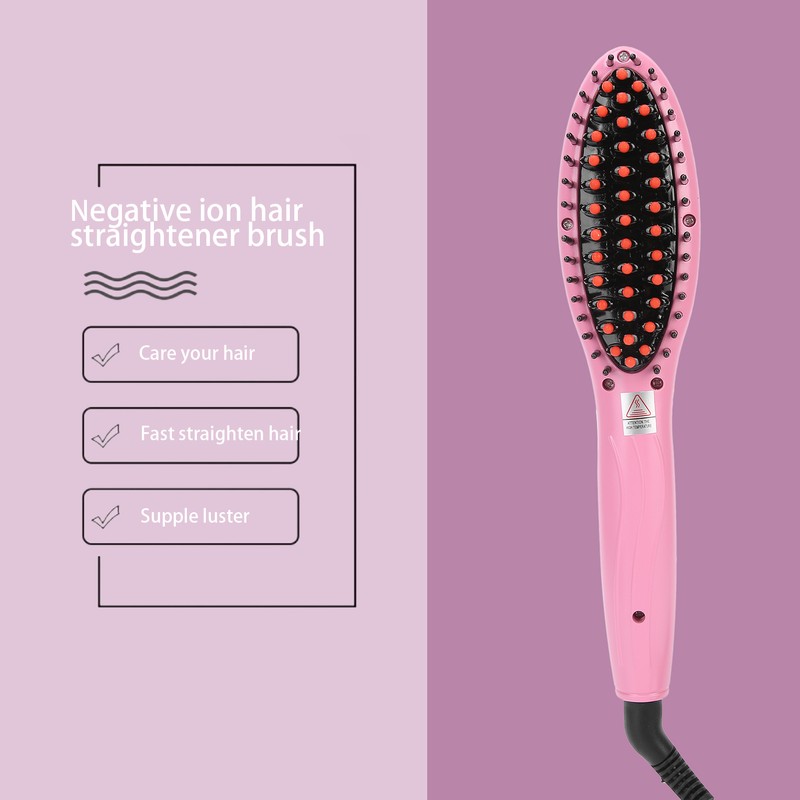 Household Hair Straightener Brush Negative Ion Styling Brush Hairdressing Tool