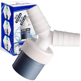 Monteral Washing Machine Drain Adapter and Double Connection Y-Distributor for Hose for Dishwasher with Inlet Diameter 18–24 mm and Outlet for Pipe 40 mm