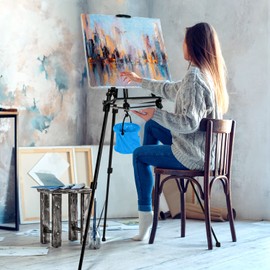 STANDNEE Easel Stand Art Easel for Adults, 20" to 61" Height Adjustable Artist Easels for Painting, Aluminum Canvas Stand Tripod for Tabletop&Floor Displaying with Tray/Carry Bag (Black)