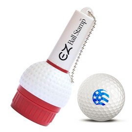 EZ BALL STAMP Golf Ball Stamp/Stamper - Ultra Quick Drying, Smear Free Ink Marker to Personalize Your Ball (Blue USA)