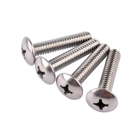 VAMUOEFL #4-40 x 3/8" Truss Head Machine Screws, Phillips Drive, Full Thread, 304 Stainless Steel 18-8, 100Pcs