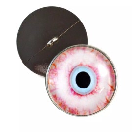 Handmade Pair Bloodshot Zombie Human Inspired Sew-On Glass Eyes - 10mm