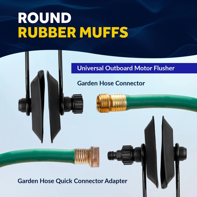 Five Oceans Universal Outboard Motor Flusher Rectangular Muffs & Gear