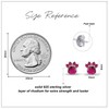 Heart & Round Cut Simulated Ruby Paw Print Stud Earrings