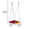 SunGrow Parrot Cage Hammock Swing, Colorful Wooden Swing with Metal