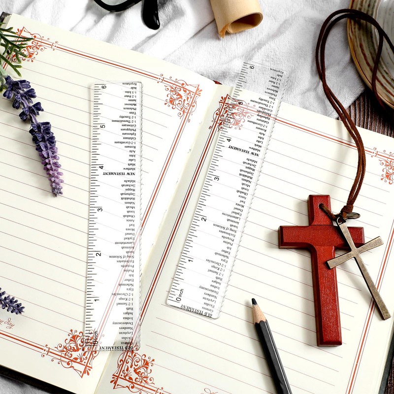 24 Pcs Clear Bible Verses Ruler with Scalloped Edge 6