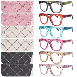 MAEOWN Oprah Style Reading Glasses for Women Blue Light Blocking 6 Pack Computer Readers Fashion Quality Eyeglasses (Mixture, 1.00, x)