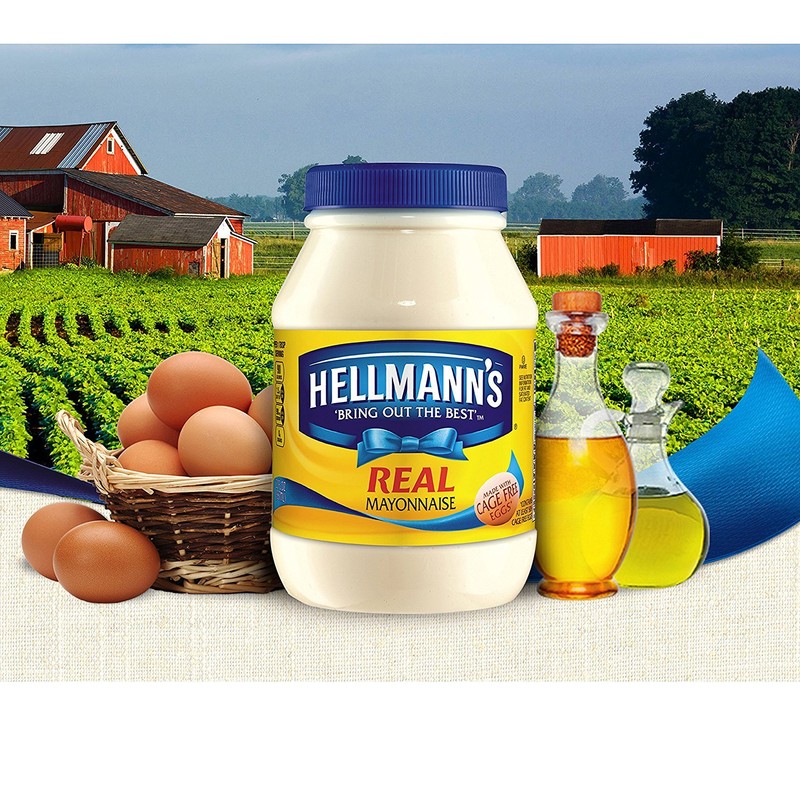 Hellmann's Real, Mayonnaise, 48 Fl Oz (Pack of 2)
