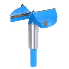 sourcing map Forstner Drill Bits 2-3/8 inch / 60mm Hex Shank 3/8 inch, Carbide Forstner Bit Woodworking Hole Opener Cutter Tool for Wood Drilling/Cabinet Hinges, Blue