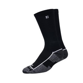 FootJoy Men's ProDry Crew Socks, Black, Fits Shoe Size 7-12