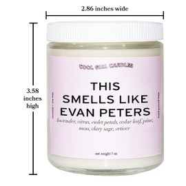Cool Girl Candles | This Smells Like Evan Peters Scented Candle | All Natural Coconut Soy Wax | The Best Strong Scented Candles for Home Fragrance | Clean Burning | Funny Gifts | 8.5 fl oz