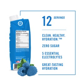 BioSteel Sports Drink, Great Tasting Hydration with 5 Essential Electrolytes, Blue Raspberry Flavor, 16.7 Fluid Ounces, 12-Pack