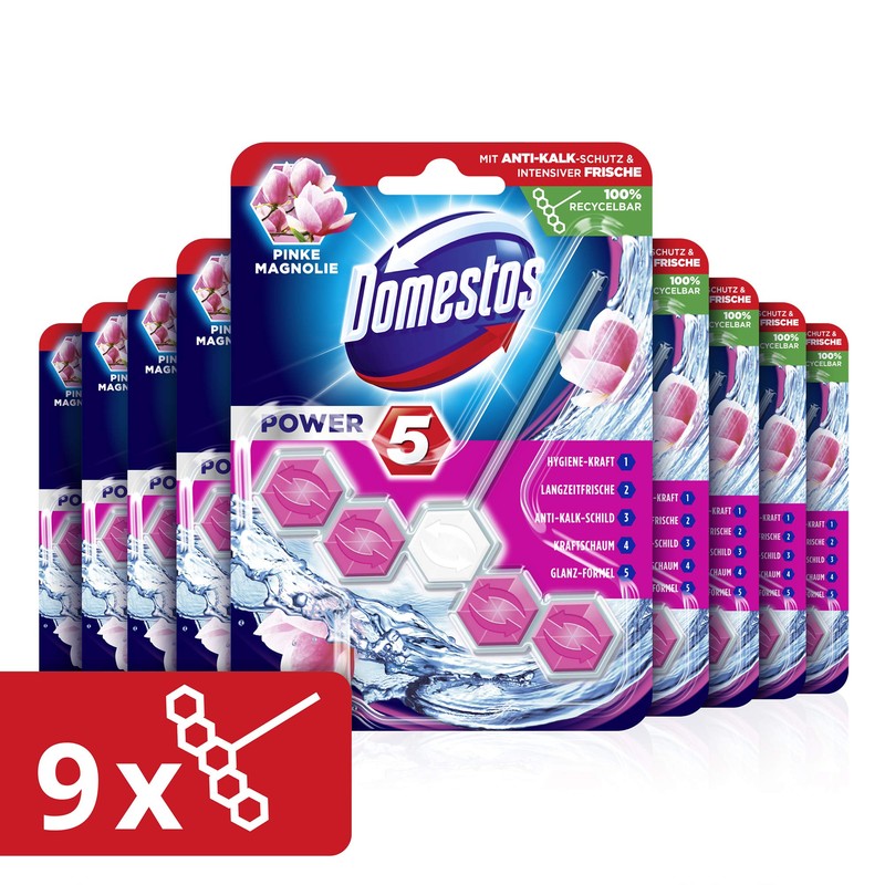 Domestos Power 5 Pink Magnolia Toilet Stone 55 ml Pack