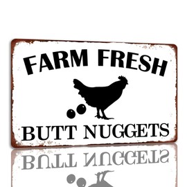 Generic Farm Fresh Butt Nuggets Tin Sign Vintage Coop Metal Signs Wall Decor Plaque For Farmhouse Market Chicken Coop 8x12 Inch