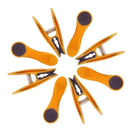 BellaCott 48 Clothes Pegs Yellow with Stainless Steel Feathers and 1 Design Cotton Sun
