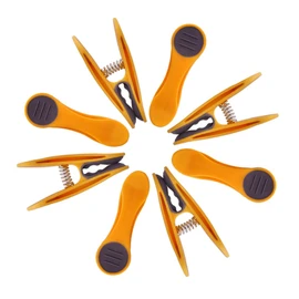 BellaCott 48 Clothes Pegs Yellow with Stainless Steel Feathers and 1 Design Cotton Sun