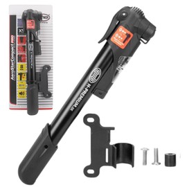 HEYNER AeroStar Compact Mini Bike Hand Air Pump Tyre Inflator Presta Shrader Frame Mounted 216420