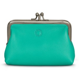 Genuine Leather Triple Frame Aubrey Purse by Yoshi (Black)