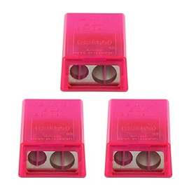 KUM AZ1032016-R - Pencil Sharpener with Container 2-in-1 M2, Pack of 3, Pink, Double Sharpener with Tin