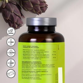 NEW NORDIC Active Liver Gummies, Milk Thistle, Artichoke & Turmeric Supplement, Natural Peach & Mango Flavor, Sugar Free & Vegan, 60 Count (Pack of 1)