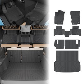 Zekzoop Floor Mats Compatible with 2024 2025 Toyota Land Cruiser Lexus GX550 Overtrail 5 Seats Trunk Mat Cargo Liner TPE Back Seat Cover Protector for Land Cruiser Accessories (Floor Mats Set of 6PCS)