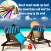 FIZITE 12 Pack Multicolor Towel Bands for Beach Chairs, Windproof