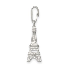 Sterling Silver Eiffel Tower Pendant Charm for Women with Detailed Paris Landmark Design, Travel Jewelry for Necklace or Bracelet, Romantic French Tower Piece, Unisex Cultural and Fashion Accessory