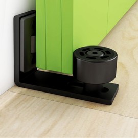 BONIKLUBA 1PC Adjustable Floor Guide Wall/Door Bottom Guide Black for Sliding Barn Single Door Use