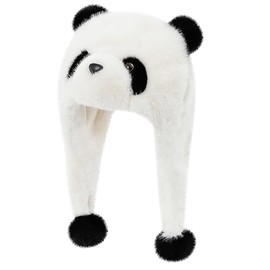 Laroal Earmuffs Warm Hats Plush Cold-Proof Raccoon Hats Ear Flap Wool Hats Simulated Artificial Rabbit Plush Raccoon Hats M 56-58cm