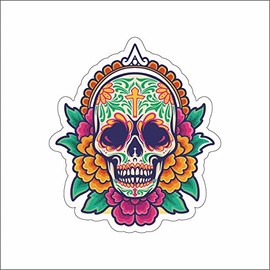 A.M.A. shop STICKER SHAPED SKULL MEXICO MOD.3 PVC for Decal Wall Mural Car Motorcycle Helmet Camper
