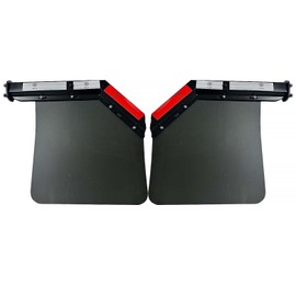 BST BSSP 2PCS Black Angled Spring Loaded Mud Flap Hanger Bracket Set for Semi Trucks w/Mud Flap 24"x24", 1-1/8" Bolt Spacing,Commercial Truck Heavy Duty HD Mudflap Hanger