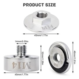 X Lock Adapter Set, Quick Release Nut M14, Stainless Steel 304, Professional Angle Grinder Accessories, Robust and Durable, High Hardness, for Cordless Angle Grinder (Silver)