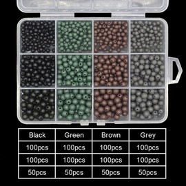 EYEBEADS 1000pcs Assorted Soft Plastic Round Carp Fishing Beads Dark Color Fishing Bait Eggs 4mm 5mm 6mm