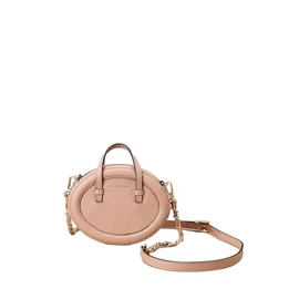 Samantha Thavasa Simple Circle-Shaped Leather Mini Shoulder Bag, multicolor (pink / beige)