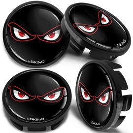 SkinoEu 4 x 65mm Wheel Centre Alloy Hub Center Caps Compatible with VW 3B7 601 171 / 6U7 601 171 Black Hubcaps CV 7