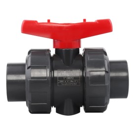 DERNORD PVC True Union Ball Valve NPT Threaded with Full Port, EPDM O-Rings, and Reversible PTFE Seats, Rated at 200 PSI (1 Inch NPT Threaded)