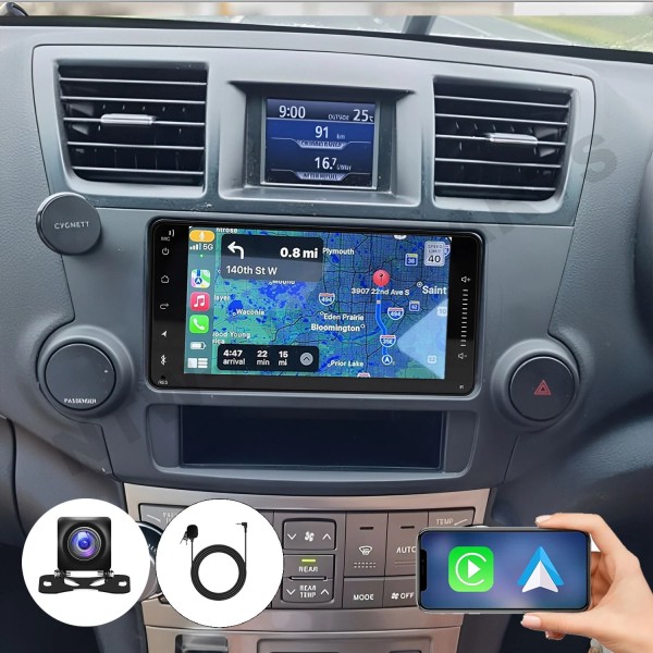 For 2008-2013 Toyota Highlander 7" Android 13 Carplay Car Stereo