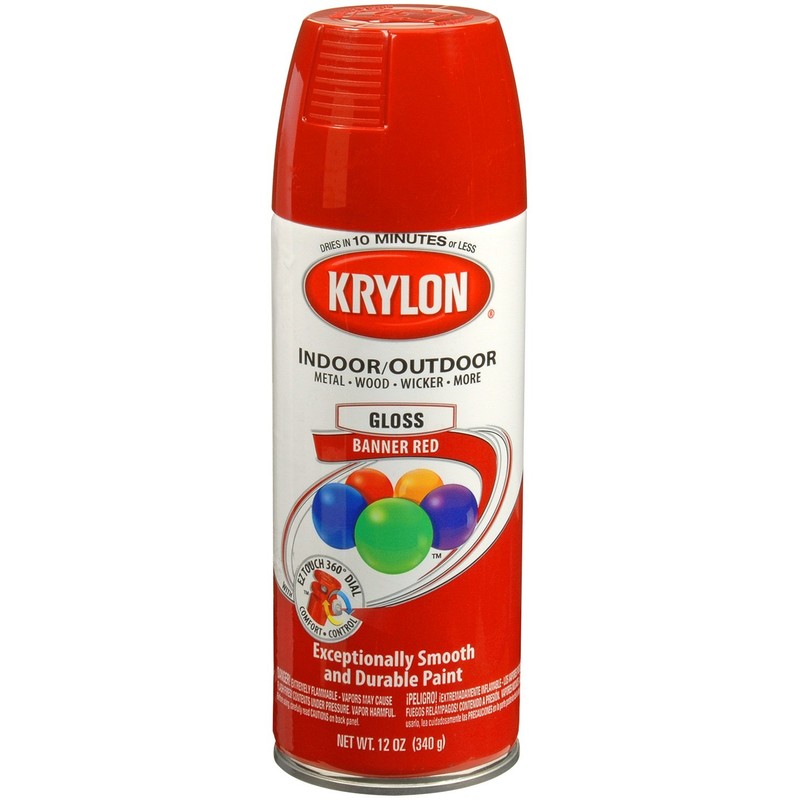 Krylon K05210807 ColorMaster Paint + Primer, Gloss, Banner Red, 12