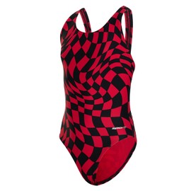 Sporti Athletic One Piece Swimsuit Lycra Xtra Life Training Bathing Suit, Wide Straps, UPF50+ Chlorine Resistant, Full Coverage Competition Fit for Girls - Red - 24