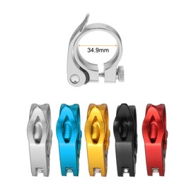 sourcing map Bike Seat Post Clamp 34.9mm Bicycle Clamp Aluminum Alloy Quick Release Seat Post Collar for Diameter 30.4 to 31.6mm Bicycle Mountain Road Bike Tube, Silver