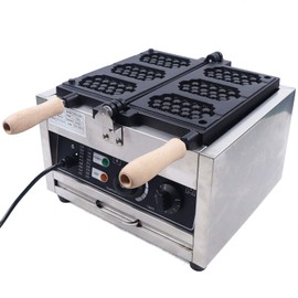 Waffle Making Machine, 110V 1500W Commercial Waffle Maker Electric Stainless Steel Rotatable Double-Head Heating Waffle Making for Tea Shops, Snack Bars, Dessert Shops (3 Grids 110V 1500W)