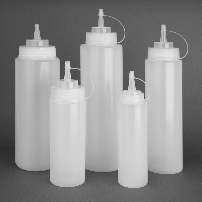 Vogue Squeeze Sauce Bottle with Nozzle Cap 227 ml/8 oz,