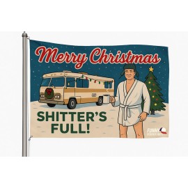 unknown Merry Christmas Shitter’s Full Flag Funny Holiday Banner Christmas Wall Decor