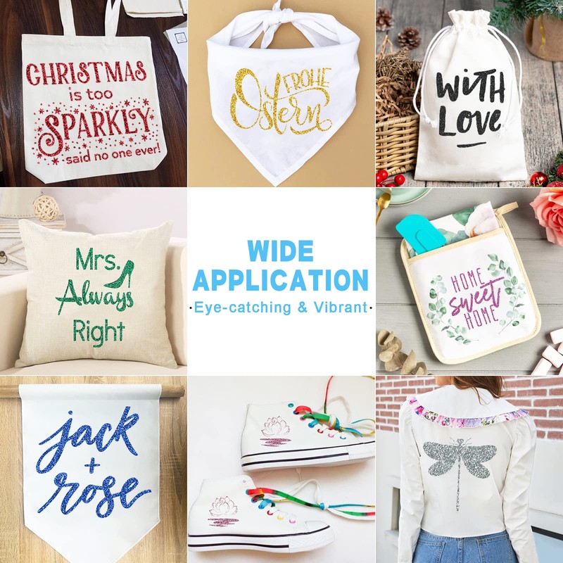 Lya Vinyl Glitter Heat Transfer Vinyl, 12" x 5ft Gold