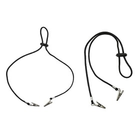 Pack of 4 Napkin Holders Lanyard, Napkin Chain Adjustable Lanyard, Napkin Chain with Clip, Chain Flexible Lanyard, Suitable for Elderly People, Adults, Restaurant, Family (Black)