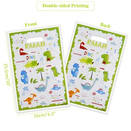 ASTARON Dinosaur Party Bags for Kids Party 30 Pcs Dinosaur Birthday Gift Bags， Baby Shower Party Supplies Plastic Goodie Bags for Kids Favors Dinosaur Party Decorations