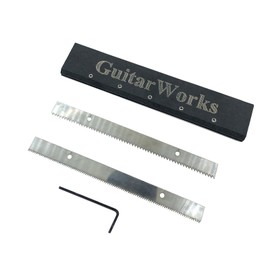 TUOREN Guitar Fingerboard Slot Saw Blade Tool Kit, Wide & Narrow Tooth Distance Replacement Blades with Black Mounting Handle, Guitar Fret Saw Blade Repair Tool for Luthiers